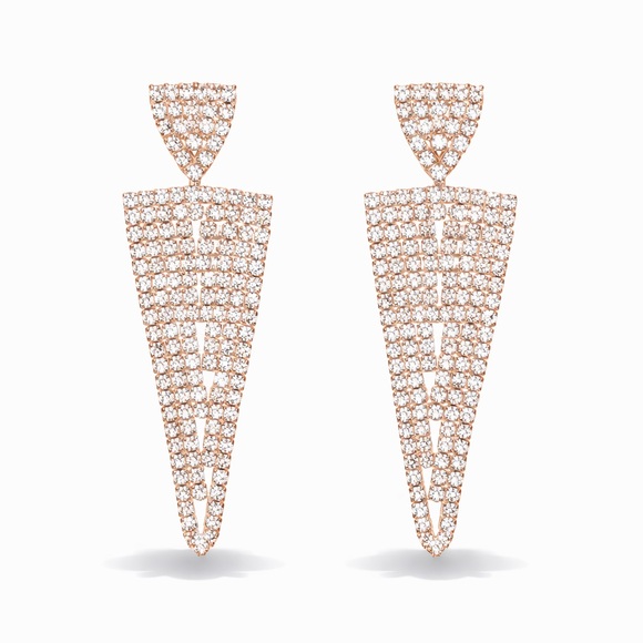 Anthropologie Jewelry - Elegant Rose Gold Drop Earrings